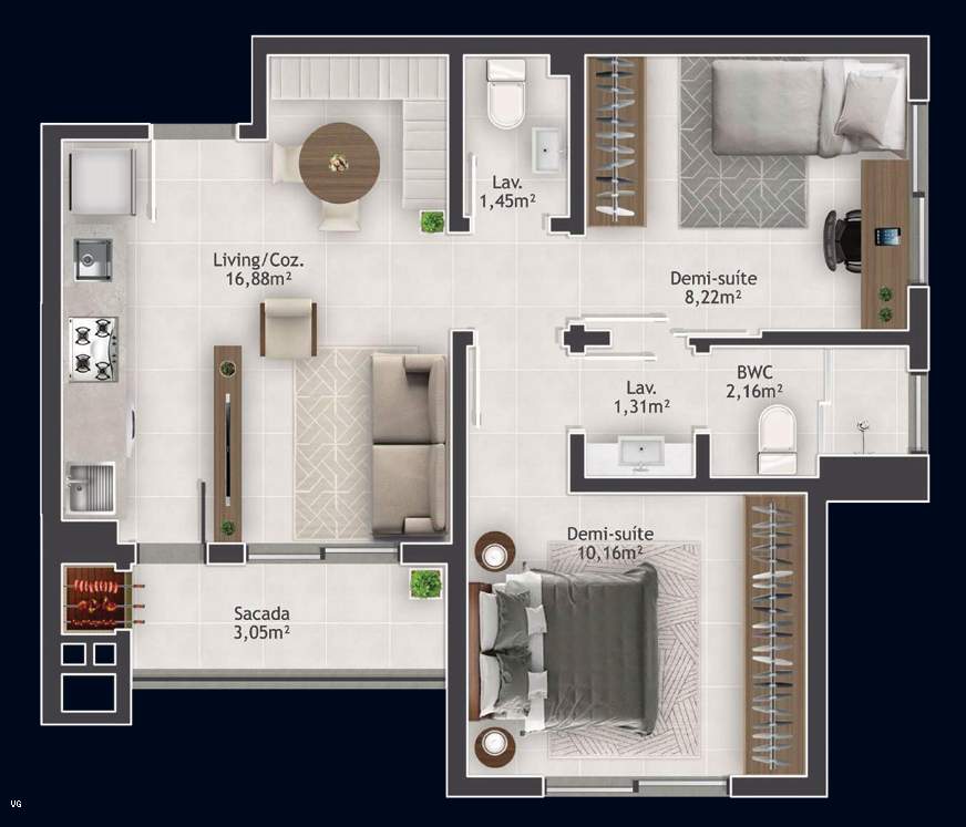 Apartamento, 2 quartos, 53 m² - Foto 5